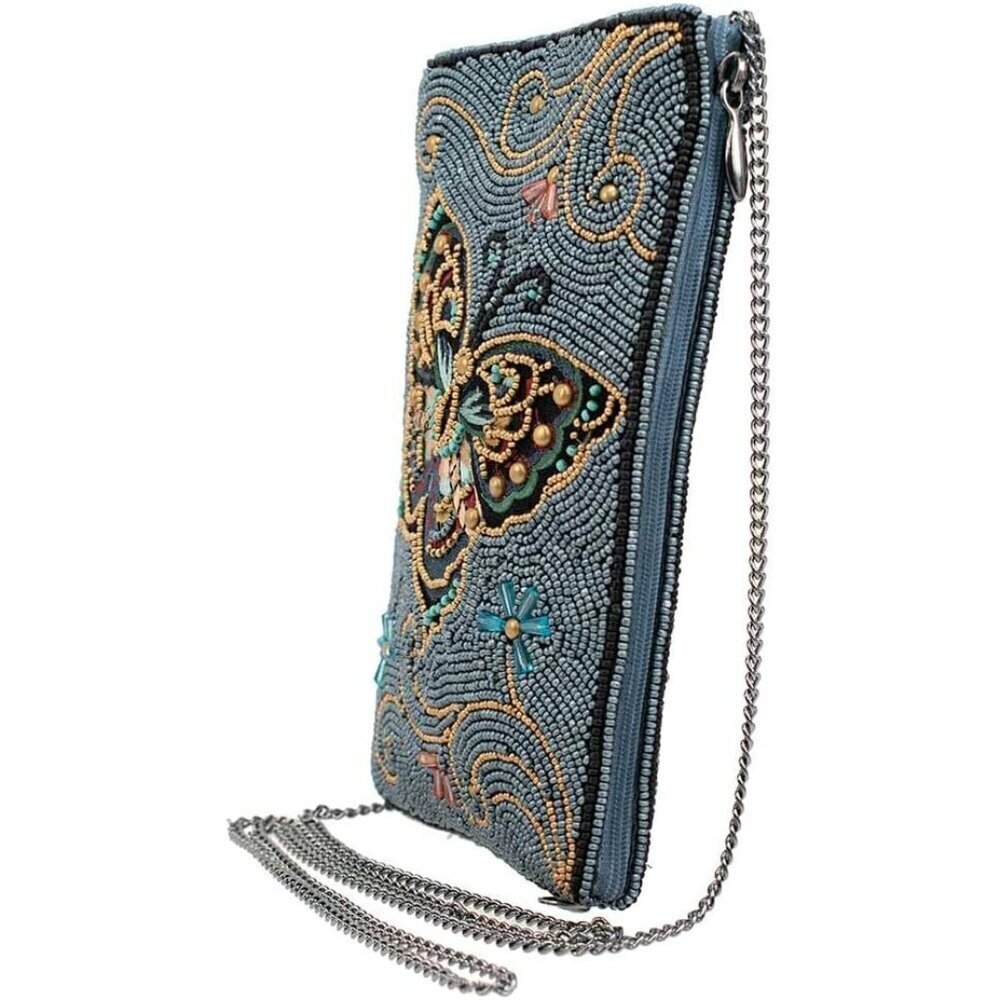 Beaded Butterfly Crossbody Bag Small Evening Purse Cell Phone Holder - Picture 4 of 7